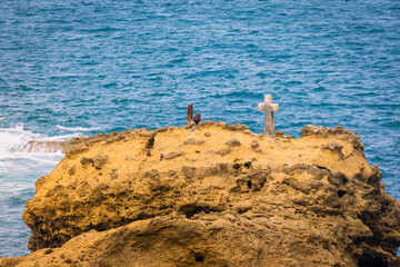 Le Rocher de la Vierge de Biarritz  au pays Basque en France