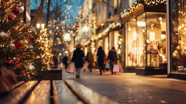 people walking on street during christmas season