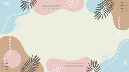 Abstract Modern Pastel Waves Background Flat and Geometric Shapes Design. Vector Illustration.