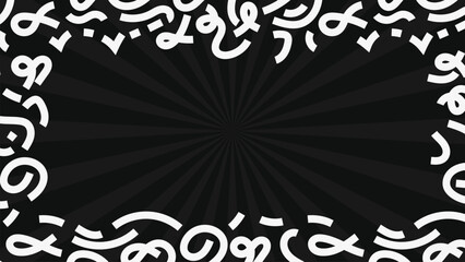 Abstract White Shapes on Black Background illustration