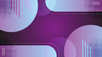 Abstract purple background with geometric shapes and halftone pattern