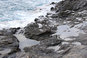 The Sierra Almagrera mountain range cliffs and rocky coves