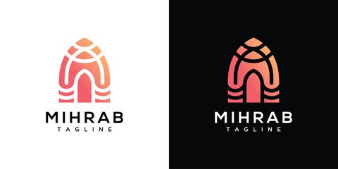 Mihrab inspiration logo design. Creative mihrab icon ideas.	