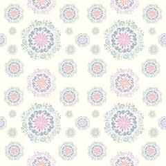 This image shows a seamless decorative pattern with Mandala style, MandalaPattern,  seamless