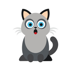 Ragdoll Cat Mascot Logo Surprised Shocked Kitty Cute Vector