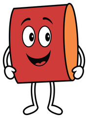 Lungi Fabric Roll Mascot with Cute Happy Face Vector Illustration