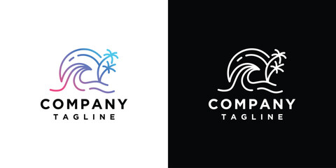 Ocean water wave logo design, river water flow, water abstract vector pattern logo in blue color	