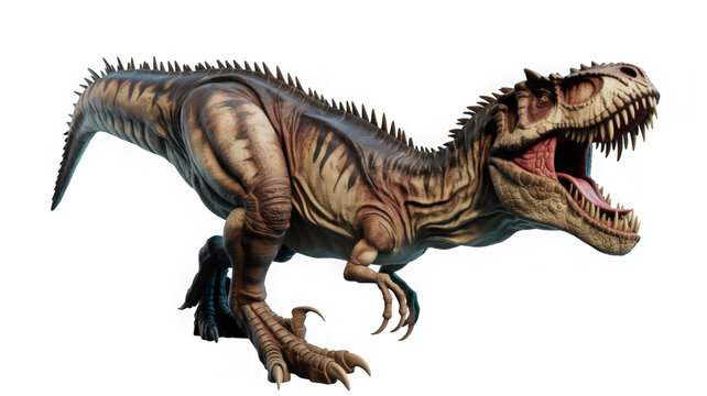 roaring indominus rex dinosaur isolated on blank background PNG
