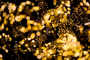 Warm Golden Bokeh Fairy Lights Background