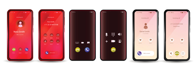 set of colorful mobile vector design 