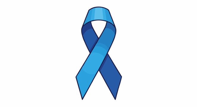 A blue ribbon representing awareness for a cause, with simple design and impactful message