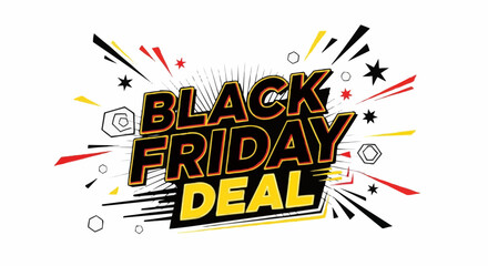 Black Friday deal banner with dynamic elements, capturing the excitement of the annual shopping event