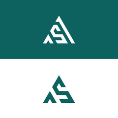 Letter As or Sa minimal triangle simple monogram logo
