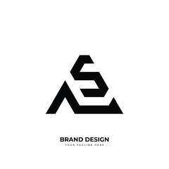Letter As or Sa minimal triangle simple unique monogram logo