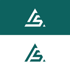 As or Sa triangle shape modern abstract monogram logo