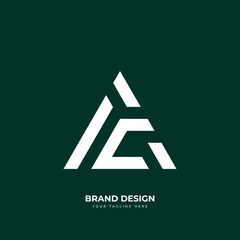 Letter Ac or Ca triangle unique creative monogram logo