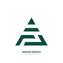 Letter Af or Fa triangle minimal abstract monogram logo