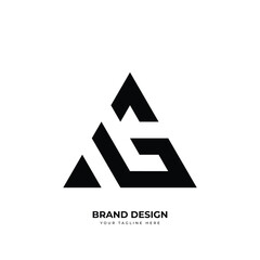 Letter Ag or Ga simple triangle unique monogram logo
