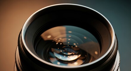 High precision camera lens with light reflections in the optic surface