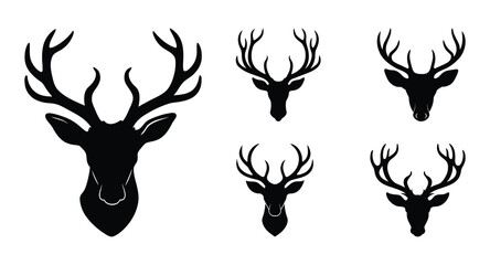deer head silhouette vector