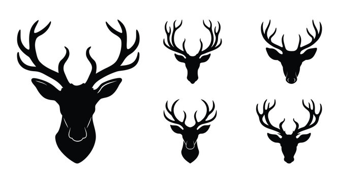 deer head silhouette vector