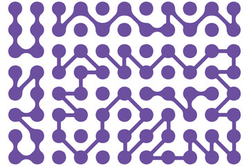 Circuit scheme. Metaballs pattern. Liquid drops, organic blobs or morph shapes background. Neurons or molecules net isolated on white background. Trendy abstract print. Connected dots vector signs. 