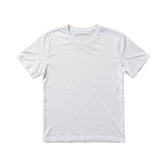 Pristine, meticulously folded white short-sleeved cotton t-shirt, fine weave texture, isolated on a seamless transparent background with diffused studio light, flat lay, commercial product concept