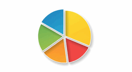 Fototapeta premium Pie chart illustrating data segments.