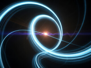 Blue Spiral Energy Dynamic Abstract Light Swirl in Motion