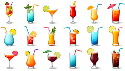 Colorful cocktail collection: refreshing drinks for summer celebrations and parties