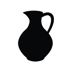 Pitcher Vector. Jar Pottery Illustration. Shape Object Traditional Container, Pouring