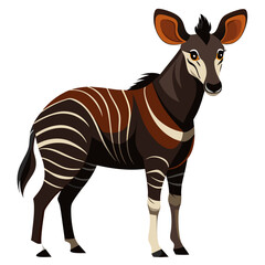 A stylized illustration of a bongo antelope, a forest antelope native to central africa, standing on a