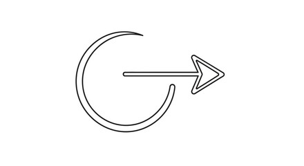 A simple black and white outline icon representing an exit or logout symbol with an arrow pointing to the right.