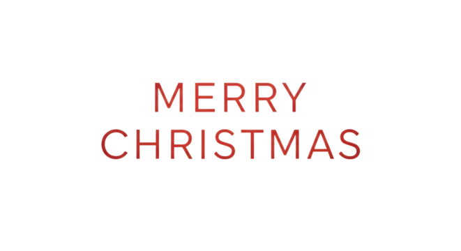 Merry christmas text illuminated with festive glowing lights isolated on transparent background