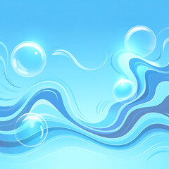 Blue Water Waves Bubbles liquid