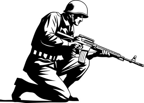 Marching Soldiers Silhouette Illustration