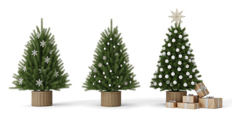Fototapeta premium christmas tree isolated on white 