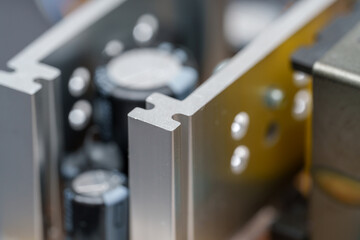 Inside the machine's heart focusing on aluminum casing and components