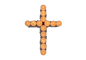 Candle cross isolated on transparent background