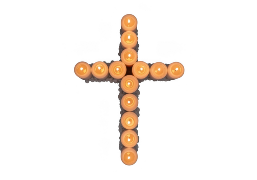 Candle cross isolated on transparent background