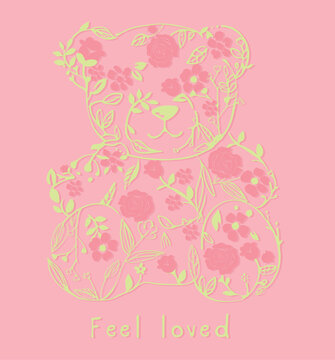bear cute baby flower loved.eps