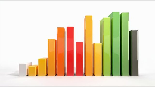 Colorful bar graph representing data visualization, showcasing growth and trends in a business context.