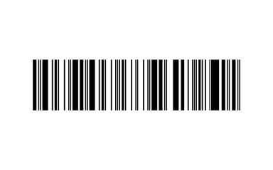 Barcode Icon Vector – Single Black Barcode Illustration Isolated on Transparent Background for Product Label and Retail Use