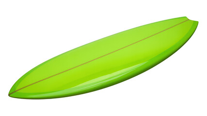 Green Surfboard Isolated on White Background