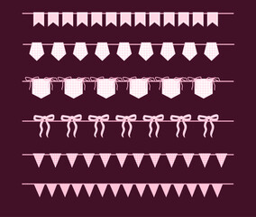 whimsical Pink pennant garland