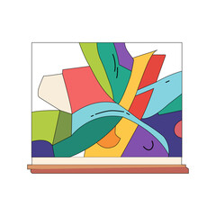 Abstract painting, colorful modern art piece