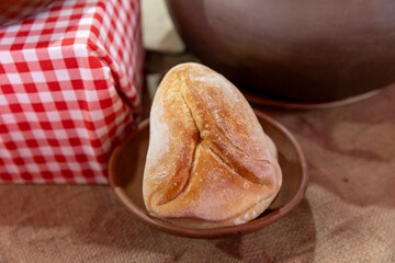 three-pointed bread, traditional food from the city of Arequipa

