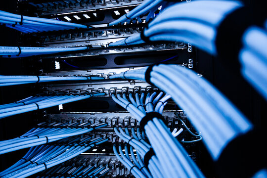 Intricate Network Cables in Server Rack