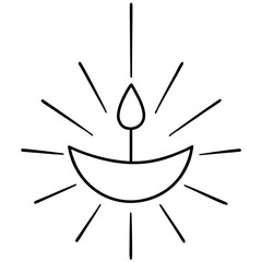 Diwali oil lamp drawing