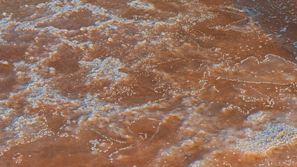 Structure of the pink surface of sedimentary natural salt.